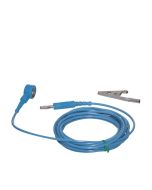 ESD premium grounding cord straight with a 10mm snap connector and a 4mm jack plug